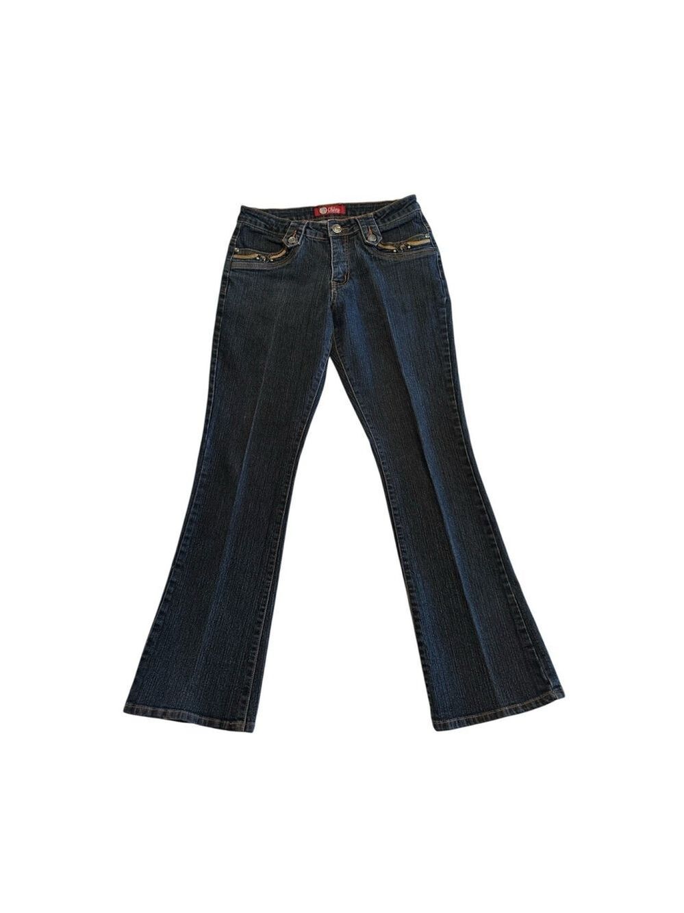 Vintage Chikny Y2K Bootcut Denim Jeans Wimens 9/10 BLUE 30Wx30L Classic Western